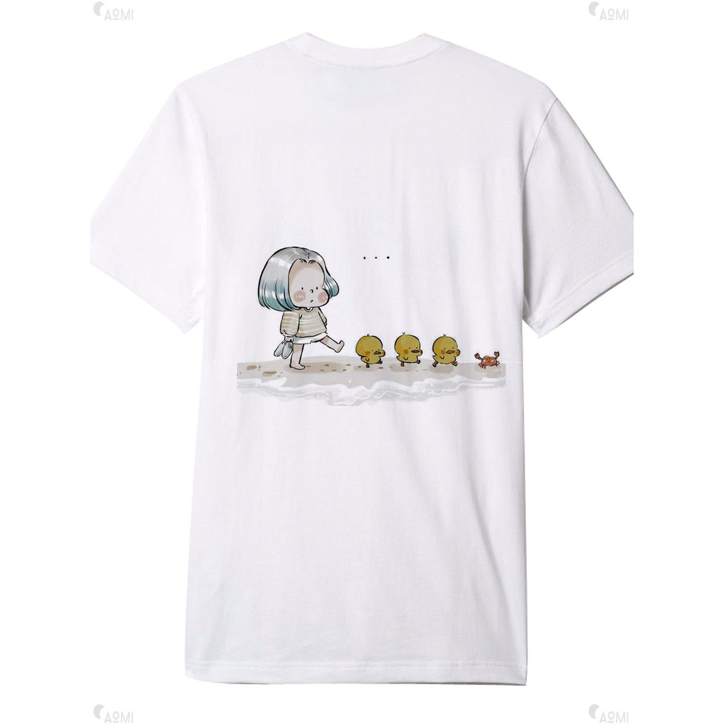 ÁO THUN NAM NỮ AT1714 ANIME GIRL VÀ VỊT CON THỜI TRANG AOMI unisex PHONG CÁCH CÁ TÍNH ĐẸP