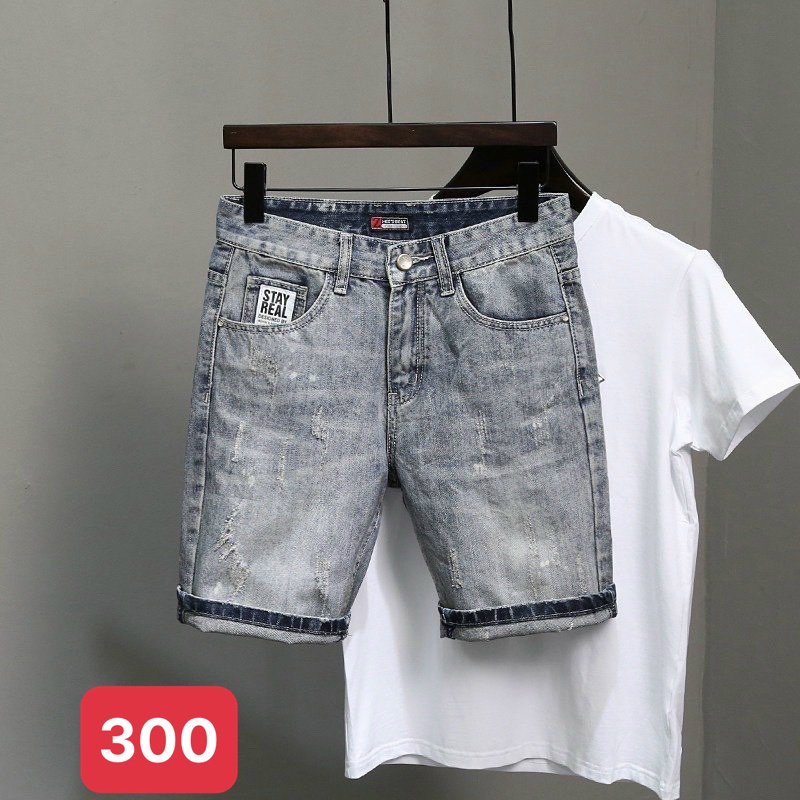 Quần đùi short jean nam màu xanh đậm trơn không rách chất bò cao cấp co dãn 4 chiều đẹp from dáng skinny chuẩn ADO19 mới