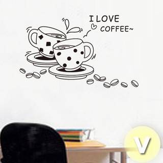 Decal dán tường cốc café