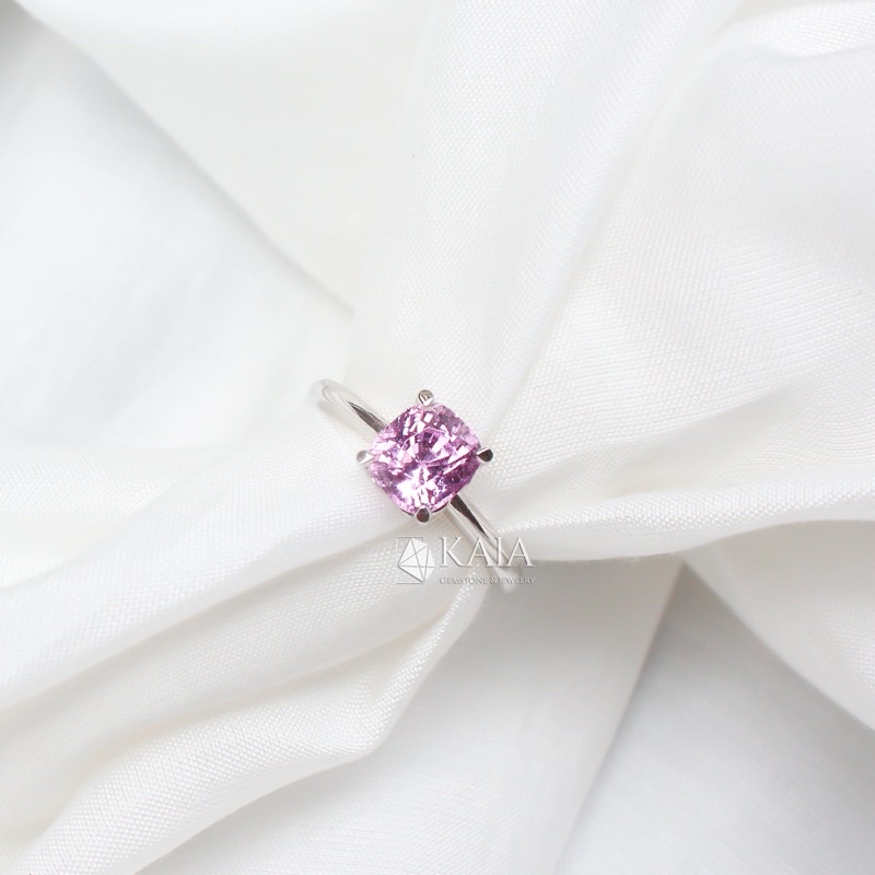 Nhẫn Spinel Tím Lavender cao cấp đá thiên nhiên  AU 10k - Phụ Kiện thời trang tặng kèm phiếu kiểm đinh - KAIA