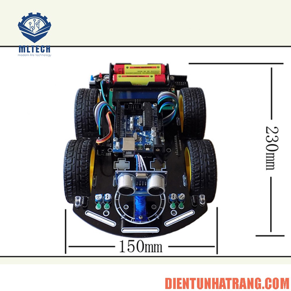 Bộ xe Robot thông minh Myduino 4 bánh lập trình trên 51/Arduino/stm32