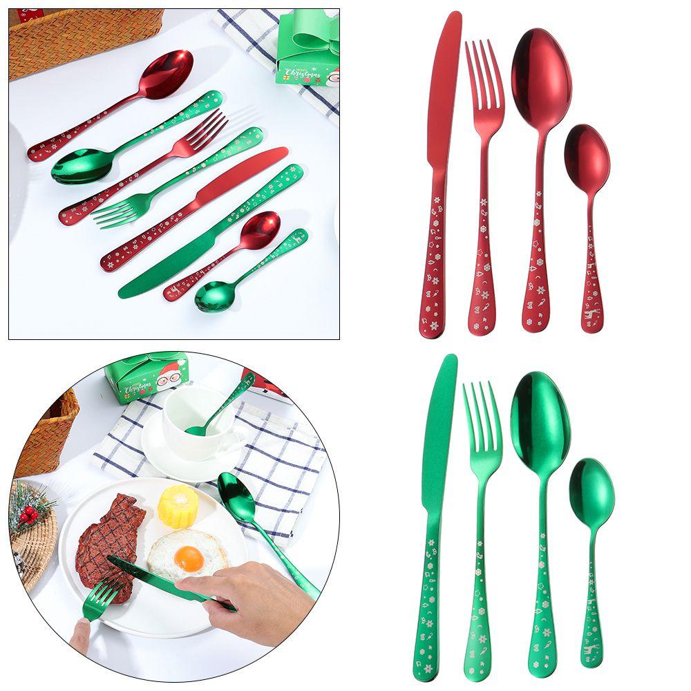 Bộ 4 Món Dụng Cụ Ăn Uống Hình Bông Tuyết Có Thể Gấp Gọn Tiện Dụng