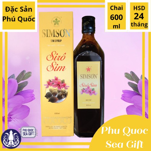 Siro Sim rừng Phú Quốc chai 600ml thơm ngon, bổ dưỡng ( chai thủy tinh )