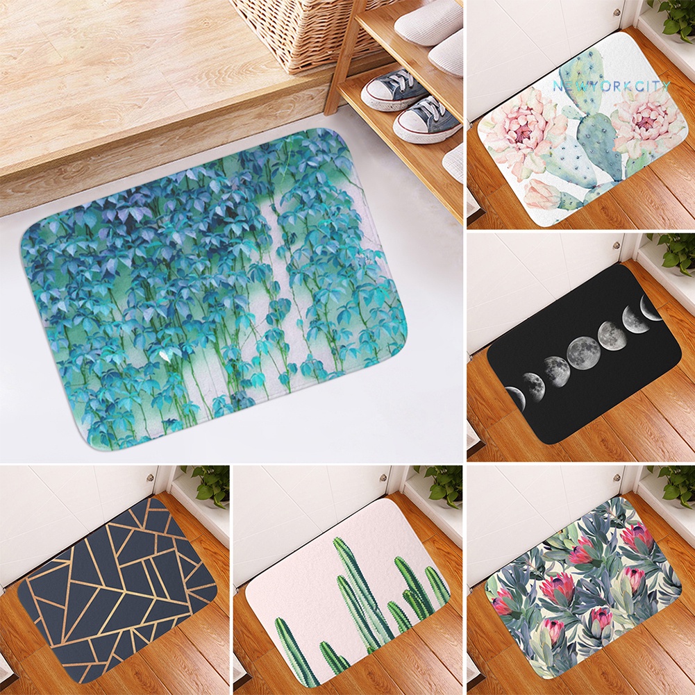 Thảm Lót Sàn Chống Trượt Họa Tiết Hình Học / Xương Rồng / Mặt Trăng Trang Trí Nhà Cửa