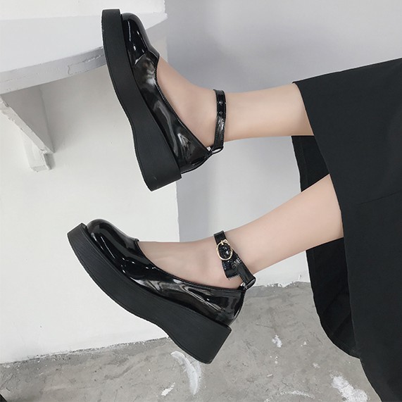 - Giày búp bê ulzzang đế xuồng bánh mỳ đế cao quai mary jane - ảnh thật - [CÓ SẴN]