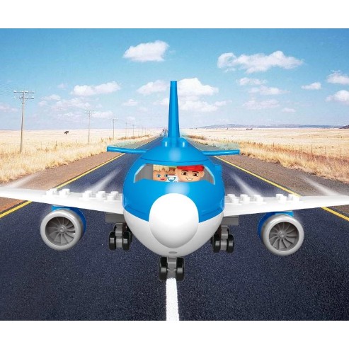 Đồ chơi lắp ghép hoàn toàn tương thích với lego Duplo - sân bay lớn 82 chi tiết Gorock1007  đồ chơi bé trai