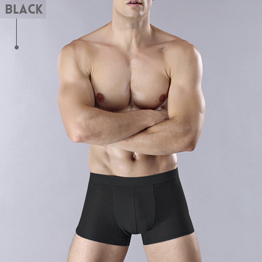 Set 4 Quần Boxer nam No: 408, Sịp đùi nam thun lạnh thông hơi siêu mát lạnh - Hàng cao cấp xuất Nhật