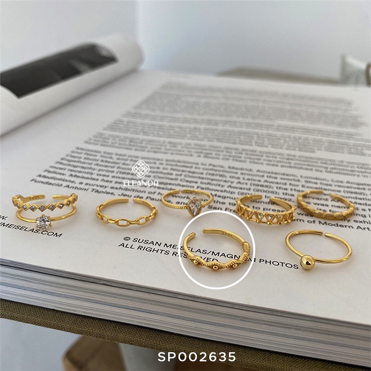 Nhẫn Nữ Eleanor Bạc 925 Cao Cấp Mạ Vàng 14K Thiết Kế Theo Phong Cách Vintage, Thanh Lịch, Thời Trang