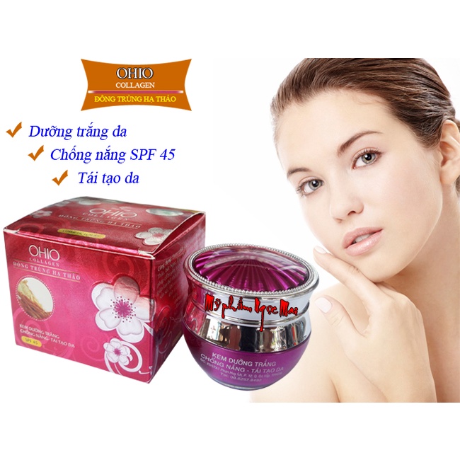 Kem dưỡng trắng - Chống nắng - Tái tạo da OHIO Collagen - Đông Trùng Hạ Thảo
