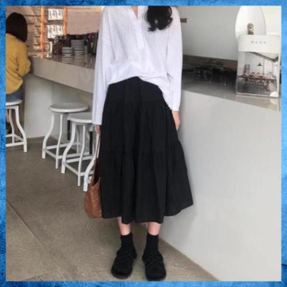 [Freeship] Chân Váy Nữ Voan, Chân Váy Xòe 3 tầng Vintage Trắng Đen | BigBuy360 - bigbuy360.vn