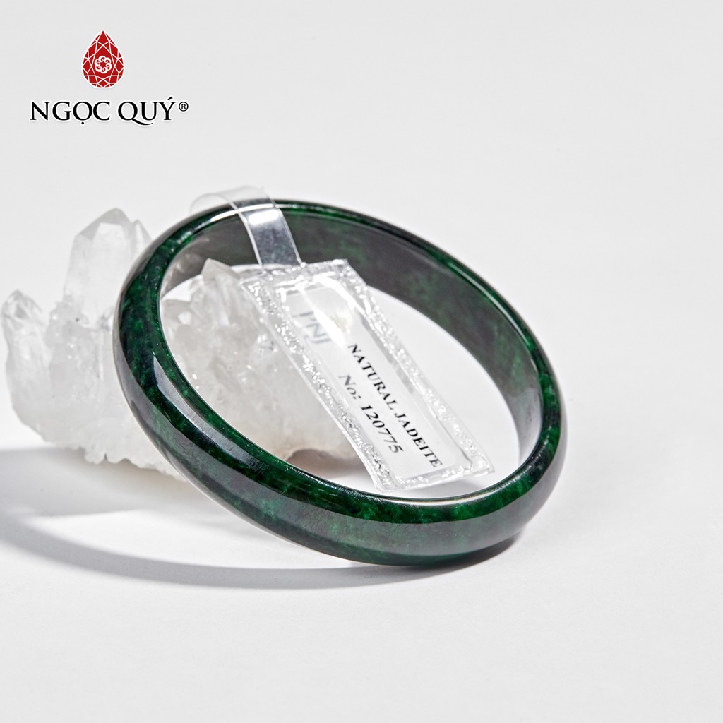 Vòng tay cẩm thạch sơn thủy liền khối jadeite mệnh hỏa , mộc - Ngọc Quý - NQVT0182