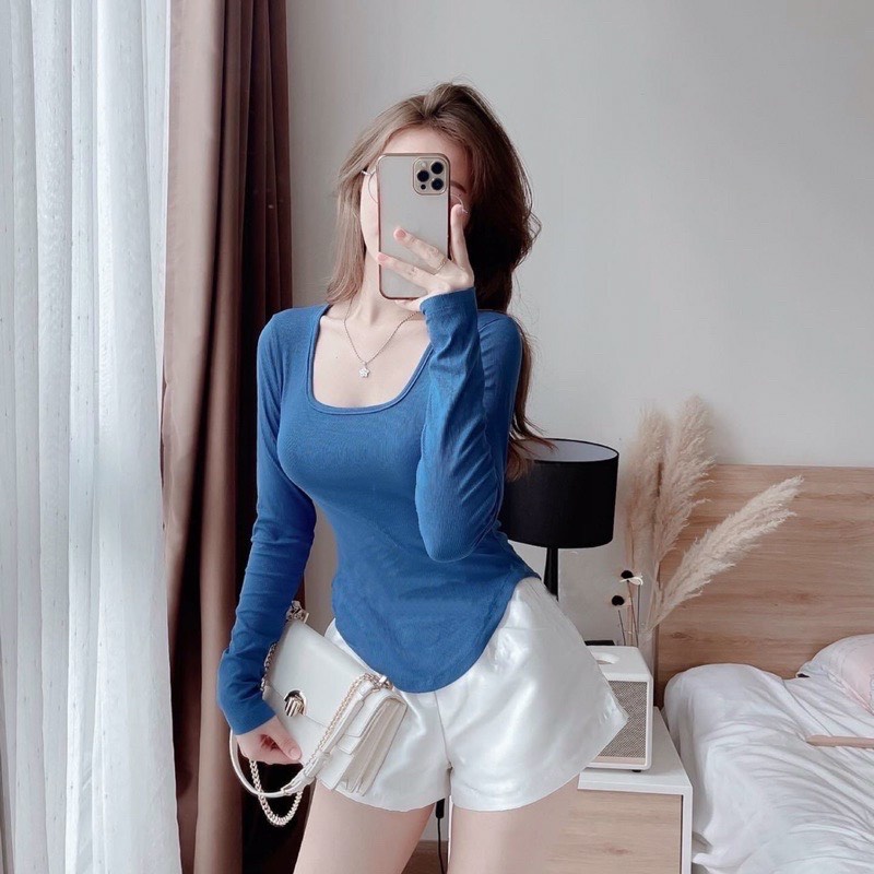 ÁO KIỂU CỔ VUÔNG VẠT BẦU XINH LẮM A09 - Jeany