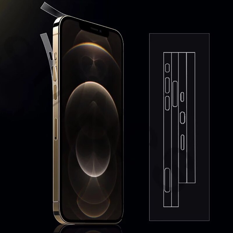 Hoce Khung Mềm Miếng Dán Bảo Vệ Cho iPhone 15 12 13 14 Pro MAX 12 13 Mini Siêu Mỏng Biên Giới Bên Miếng Dán Phim