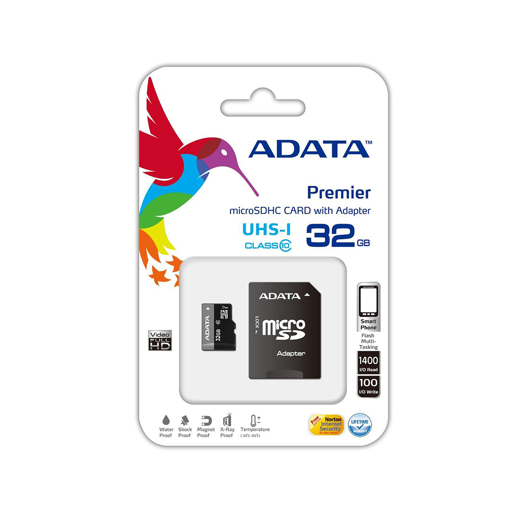 Thẻ nhớ MicroSD ADATA  64GB/32GB/16GB Class 10 + Adapter Fullbox Chính Hãng 2 Năm