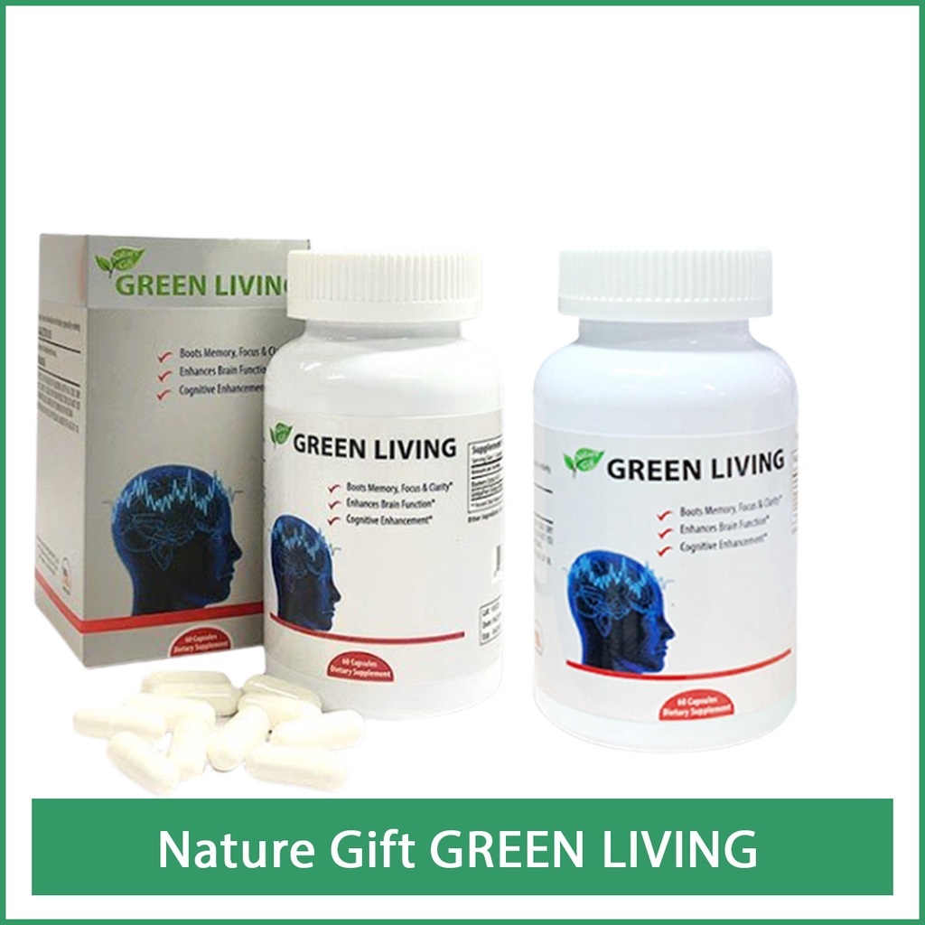 Viên Uống Tăng Cường Tuần Hoàn Não Nature Gift Green Living Hộp 60 Viên Giảm Hoa Mắt Chóng Mặt