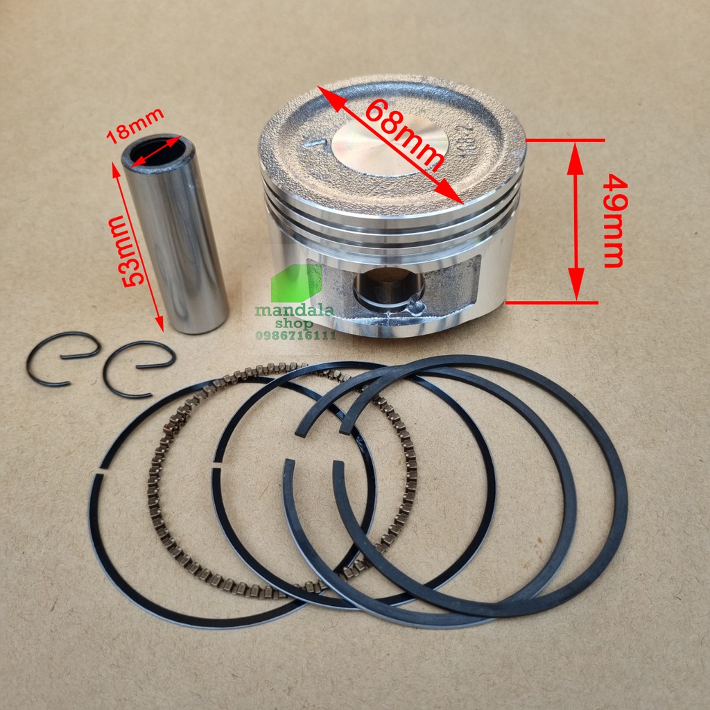 Bộ piston động cơ xăng - máy phát điện - 168 , quả 170 , gx160, gx200