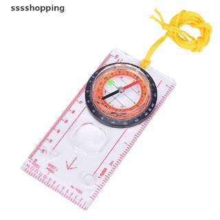 [sssshopping] Outdoor Camping Directional Cross-country Hiking Compass Ruler Map Scale Compass [new]