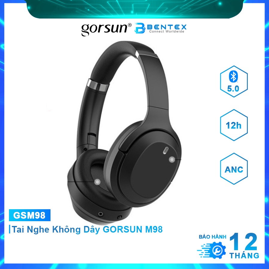 Tai Nghe Chụp Tai Không Dây GORSUN M98 Tai Nghe Bluetooth TWS Chống Ồn Cao Cấp Có Mic Bảo Vệ Thính Giác Pin Khủng 25h