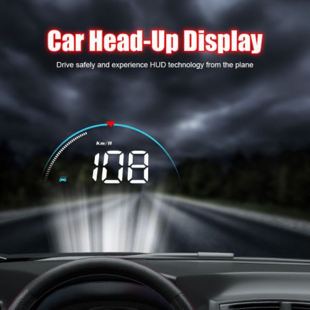 HUD M8 hiển thị tốc độ ô tô xe hơi và cảnh báo tốc độ màn hình hắt kính kết nối OBD2
