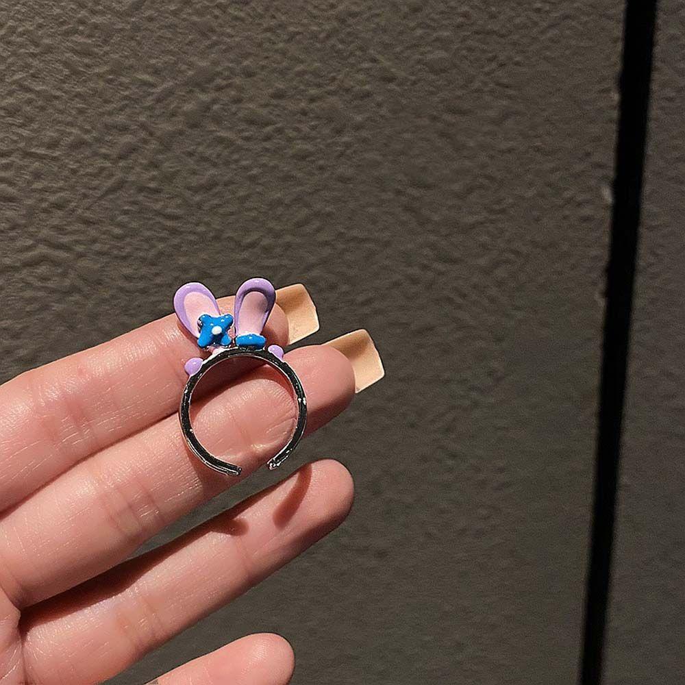 Nhẫn hở hình tai thỏ hoạt hình phong cách Hàn Quốc dễ thương cho nữ