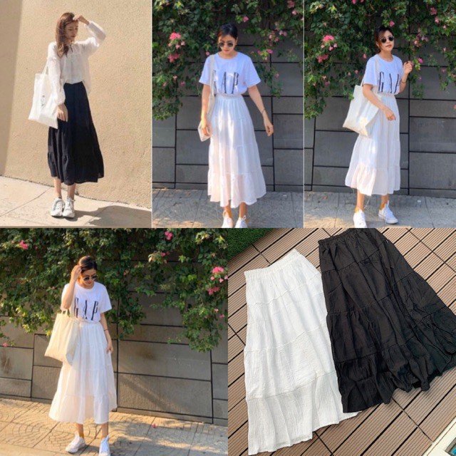 VÁY VOAN TẦNG ULZZANG CỰC XUẤT SẮC 2 MÀU