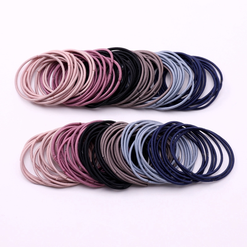 50Pcs Mini Rubber Hair Ties,Candy Color Elastic Hair Bands,Women Ponytail Holder