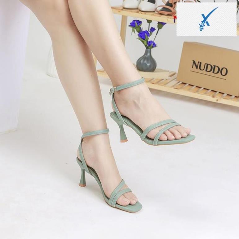 🖐️ Giày sandal nữ cao gót 7 phân NUDDO quai dây mảnh đẹp gót nhọn mũi vuông kiểu dáng thời trang sang trọng 🖐️