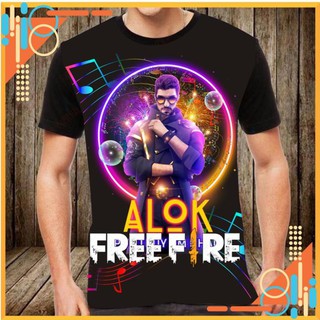 Áo thun nam free fire cổ tròn tay ngắn cực hot - áo đen alok