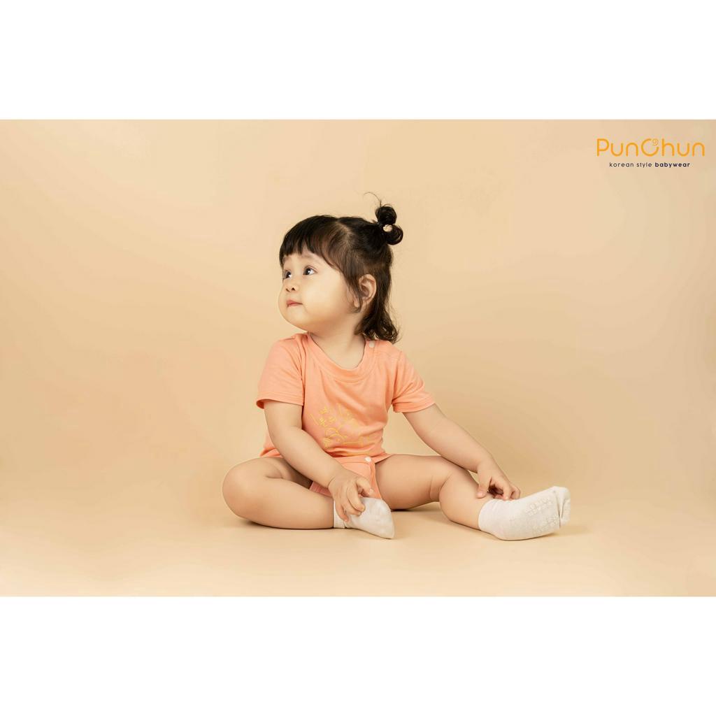 BODYCHIP CỘC TAY PUNCHUN CHO BÉ 0-3M,3-6M,6-9M,9-12M CHẤT COTTON LẠNH MỀM MÁT