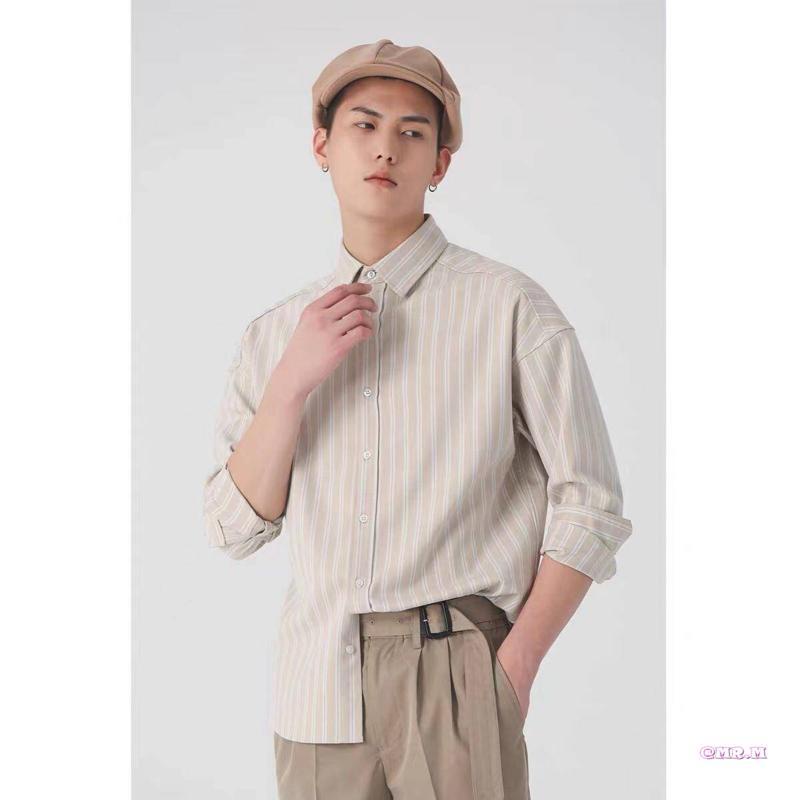 Áo sơ mi nam Áo sơ mi nam dài tay cotton nguyên chât cổ trụ thiết kế viền thoáng mát Áo sơ mi nam thiết kế thời trang chất lượng cực đẹp