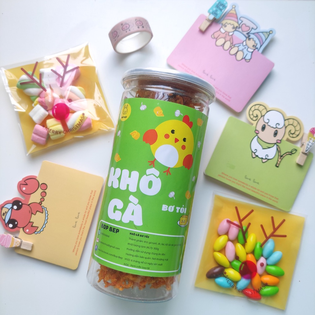 Khô gà bơ tỏi xé cay 300g Bop Bep- đồ ăn vặt ngon, đồ ăn vặt Hà Nội | BigBuy360 - bigbuy360.vn