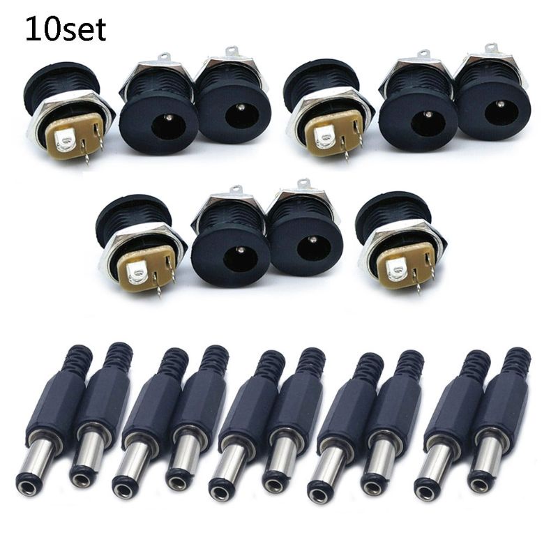 Set 10 Cặp Giắc Cắm 5 5mmx2 1mm Chuyên Dụng Chất Lượng Cao