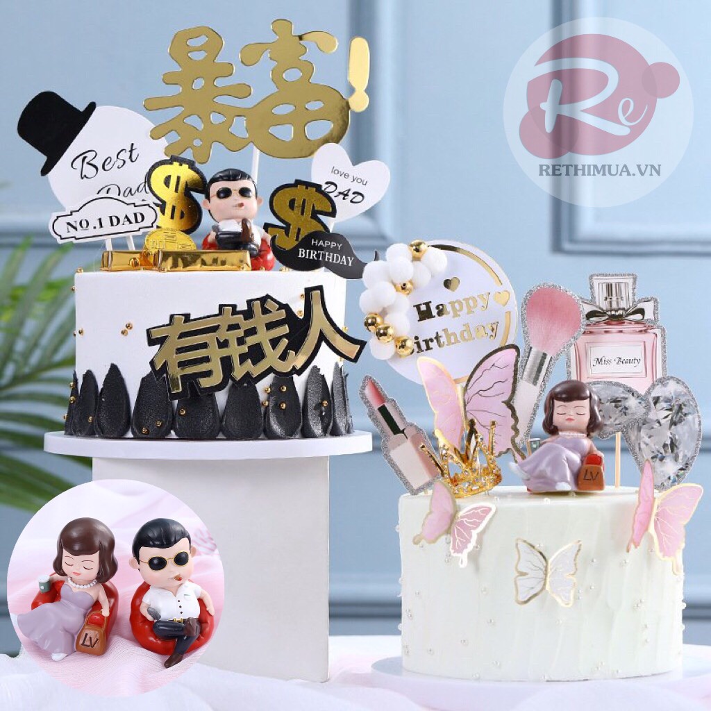 [SIÊU RẺ❤️] – Tượng Gangnam Style (1 Cặp) - Trang trí bánh sinh nhật bánh kem