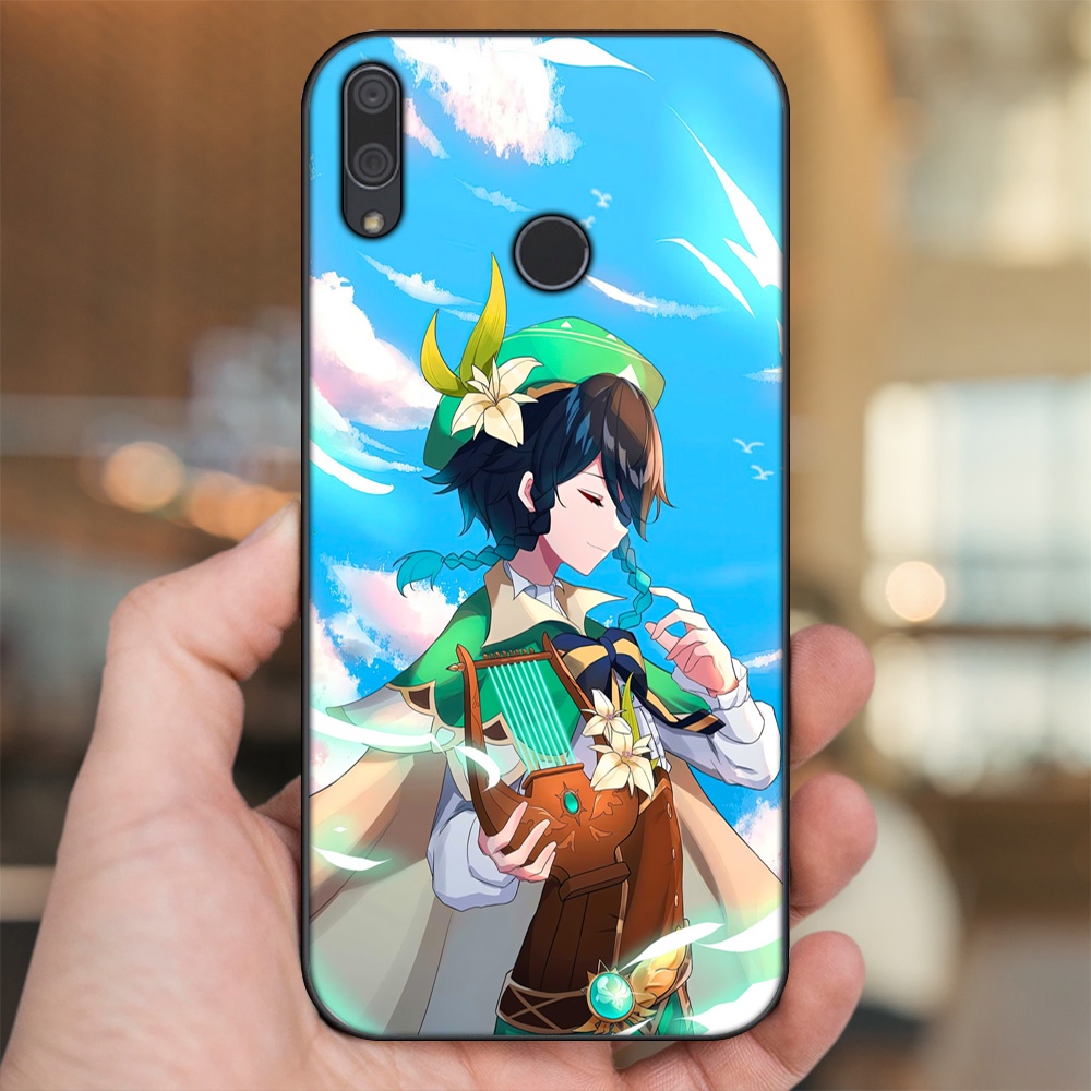 Ốp lưng Huawei Y9 2019 viền đen in hình Venti Genshin Impact