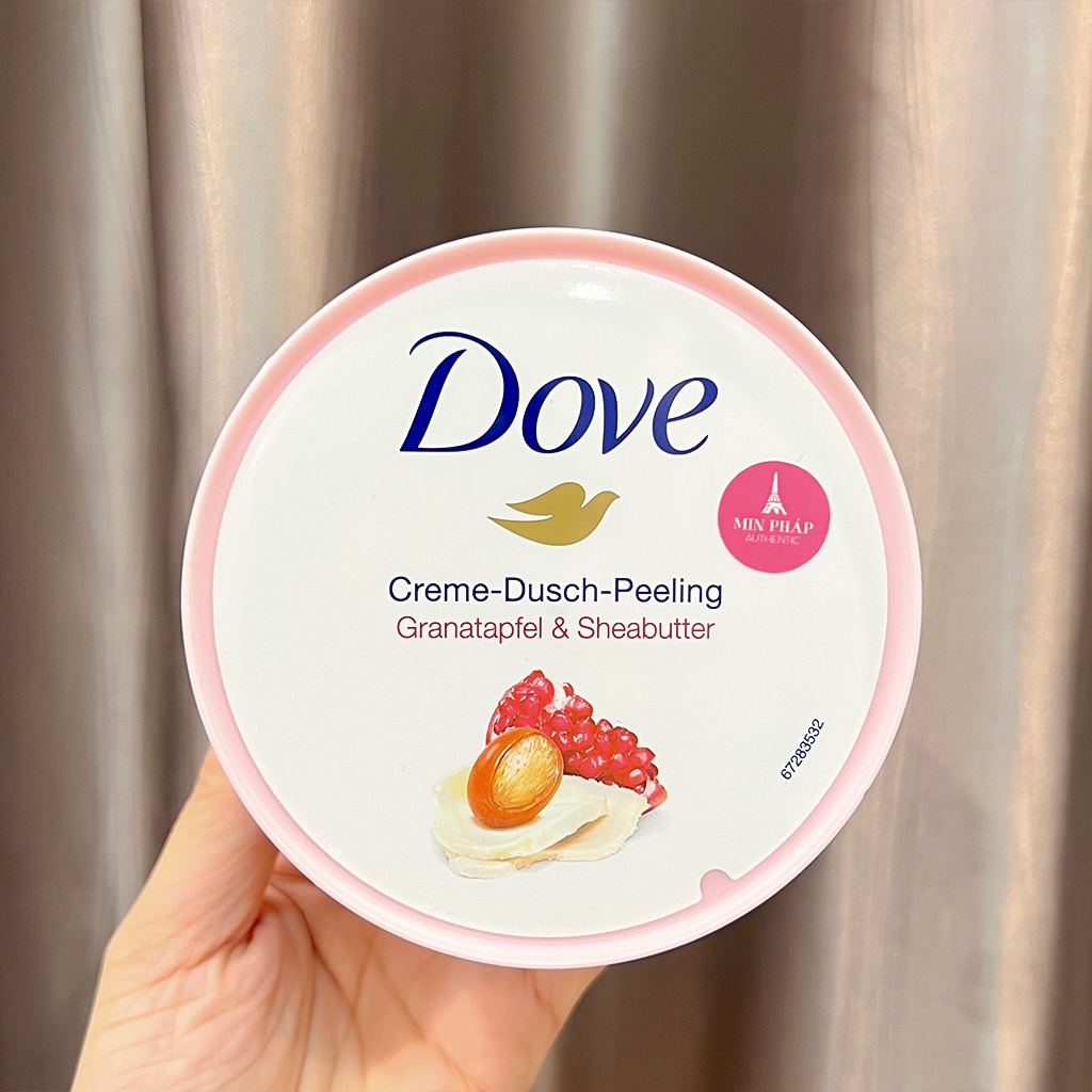 Tẩy Da Chết Dove Exfoliating Body Polish Mỹ, Đức 225ml Giúp Dưỡng Da, Trắng Mịn Màng Macca, Lựu