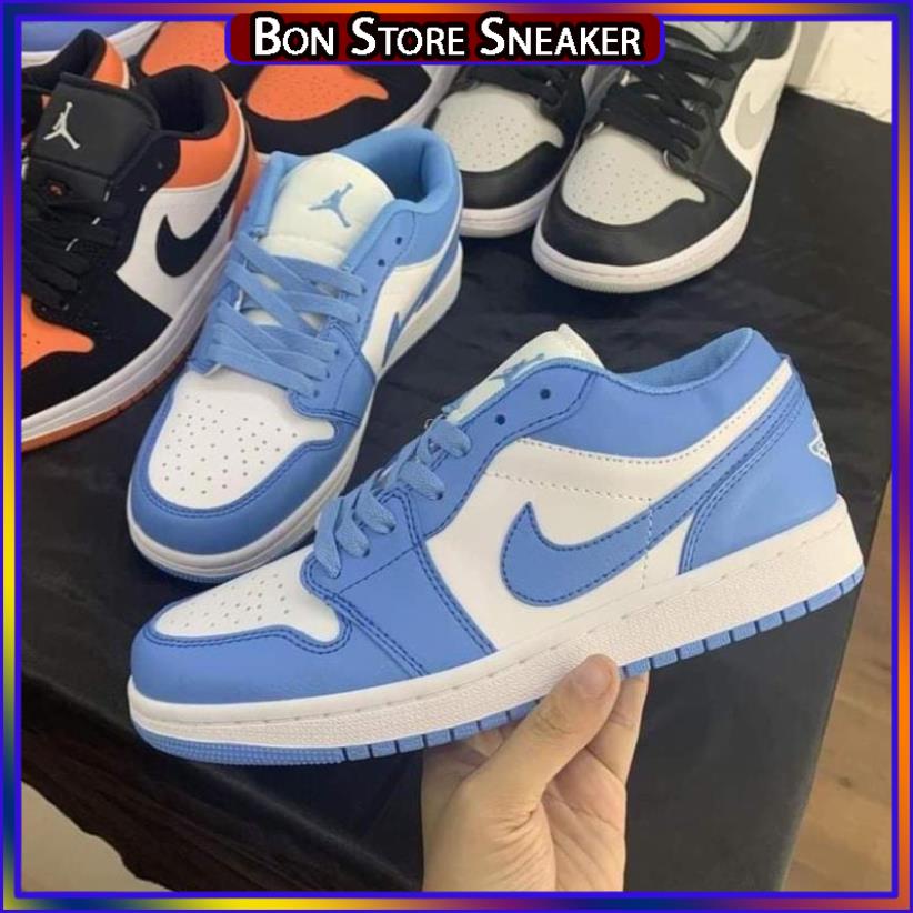 Giày Jordan 1 Low Paris Trắng Xám, JD1 Low Paris Cổ Thấp Gót Xanh Thời Trang Hot Hit 2021