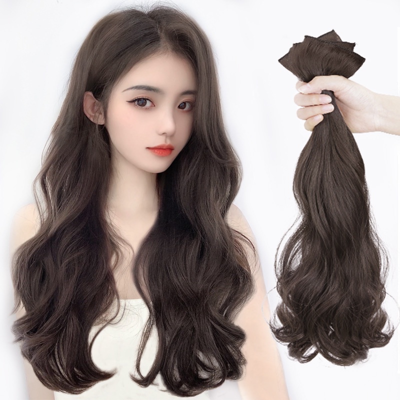 Tóc Giả Dài Uốn Xoăn Tự Nhiên Cho Nữ