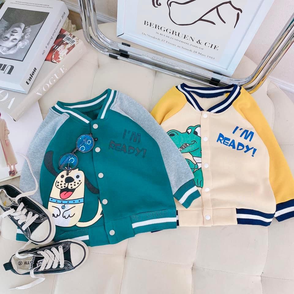 SALE ÁO KHOÁC BOMBER GIỮ ÂM CHO BÉ CHẤT NỈ THỜI TRANG CHO BÉ SIZE 10-22KG(BOMBER)