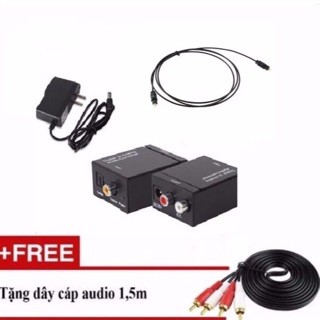 Bộ chuyển đổi cổng quang tivi-loa, âm ly+ cáp optical 1M + dây AV 4 đầu bông sen