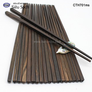 Đũa gỗ Tự nhiên trơn cao cấp - (Hộp 10 đôi rất đẹp)- Vân gỗ màu sắc tự nhiên đẹp - Chopstick of HAHANCO  - CTH701ms