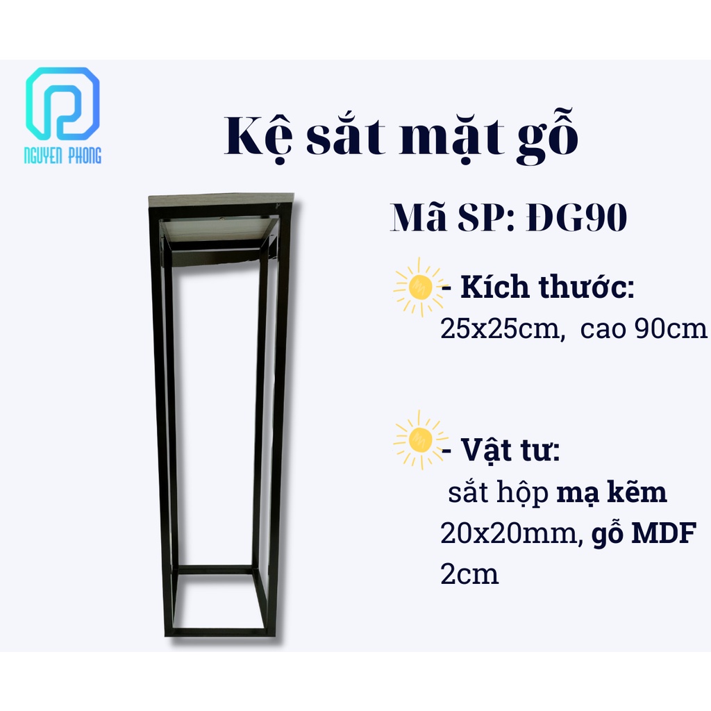 Kệ sắt mặt gỗ, set kệ sắt chân cao kê chậu cây decor nhà đẹp, hiện đại, đơn giản,trang trí trong nhà sang trọng