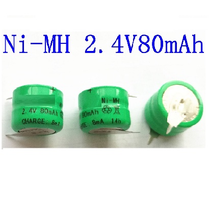 Pin sạc cúc áo chân hàn NI-MH 2.4V 80mAh 40 mAh