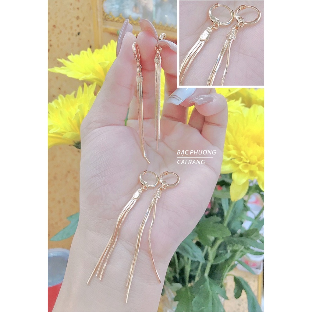 Bông Tai Nữ Kiểu Mì Mạ Vàng 18K Thời Trang