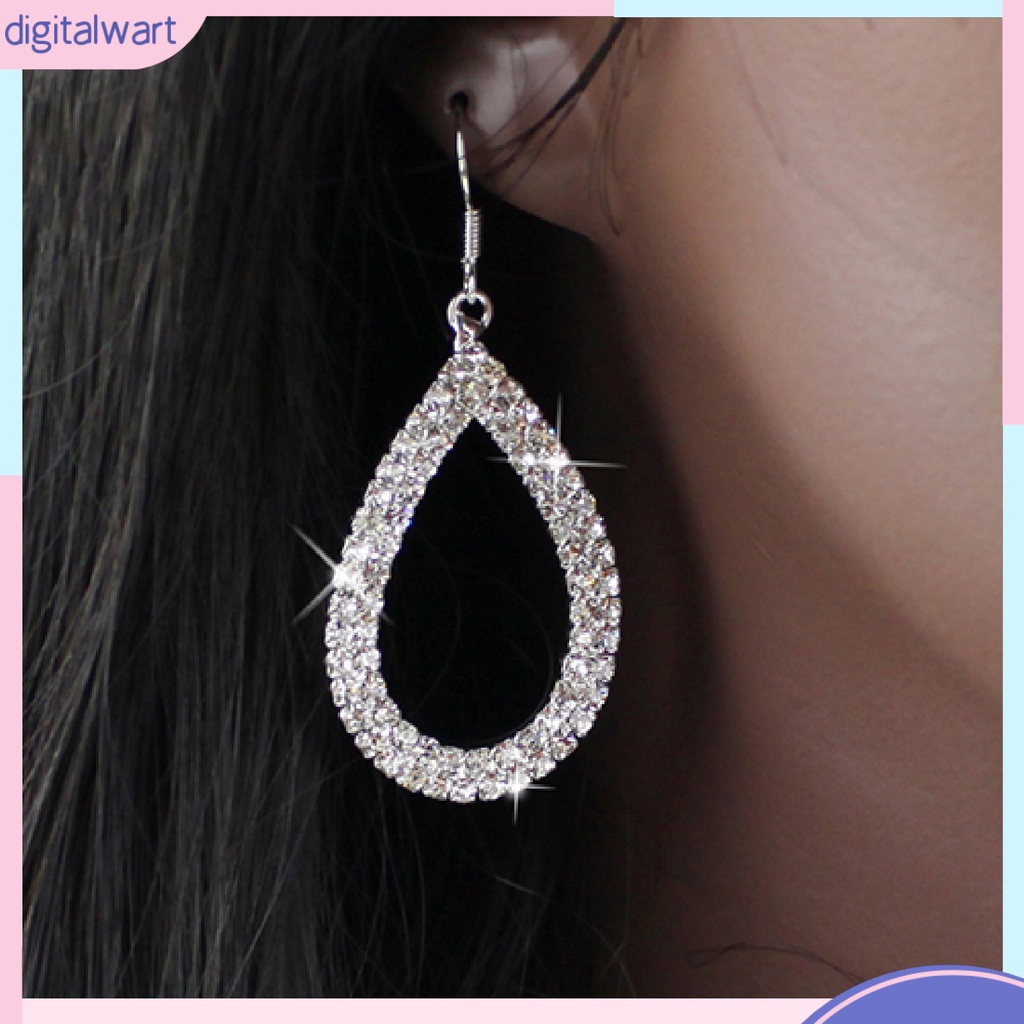 Bông tai hình giọt nước đính đá lấp lánh thời trang dành cho nữ
