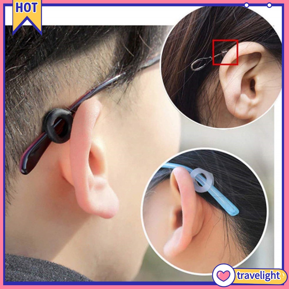 [Travelight] Bộ 10 cặp nút chặn giữ kính bằng silicon chống trượt hình tròn thoải mái
