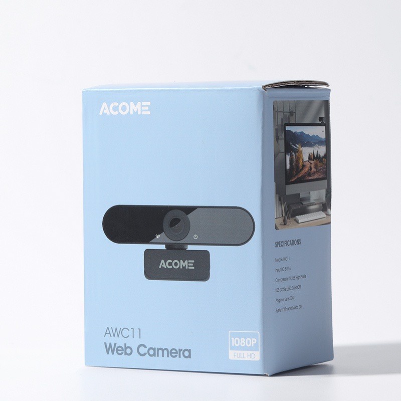 Webcam Máy Tính Full HD 1080P ACOME AWC11 Có Mic Camera  Ảnh Siêu Nét Dùng cho PC Laptop Hỗ Trợ Học Online Video Call