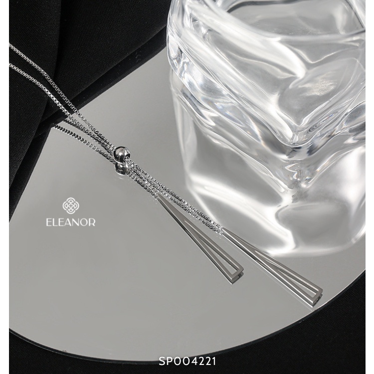 Dây chuyền nữ titan Eleanor Accessories mặt dây rút hình tam giác đôi phụ kiện trang sức 3880