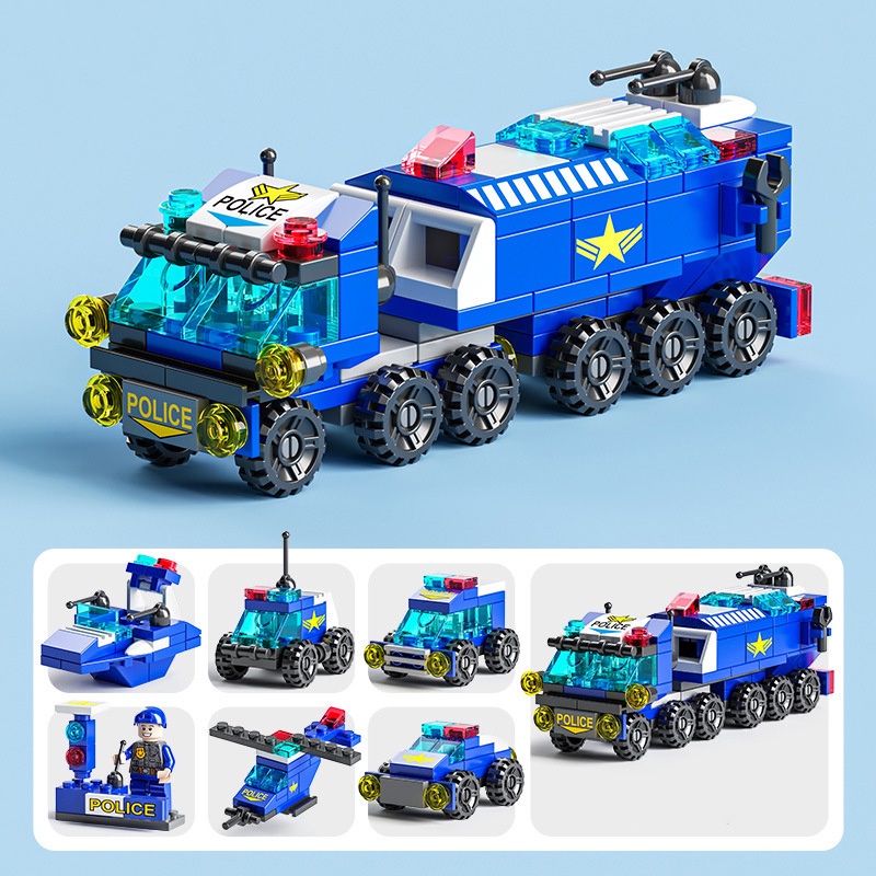Bộ đồ chơi lắp ráp lego máy bay cảnh sát 137CT, xếp hình lego cảnh sát, tàu chiến, mô hình máy bay đồ chơi cho bé trai