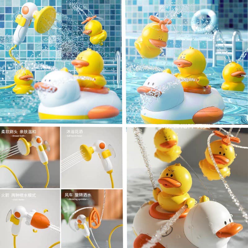 [Sẵn Hàng] Đồ Chơi Vịt Phun Nước Ngộ Nghĩng Trong Nhà Tắm thả bồn tắm Cho Bé