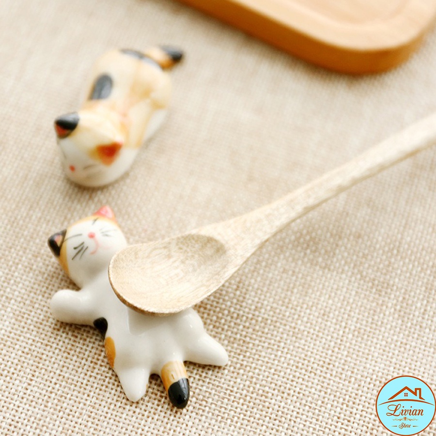 Gác đũa bàn ăn bằng sứ hình mèo Nhật may mắn 6 mẫu trang trí bàn ăn cực xinh